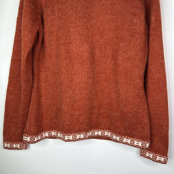 The Alpaca Connection Alpaca Blend Rust Orange Full Zip Sweater XXL - Picture 6 of 9